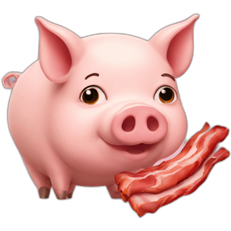 pig looking bacon emoji