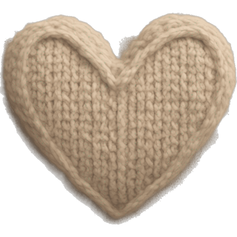 Knit heart, like a sweater textured heart beige emoji