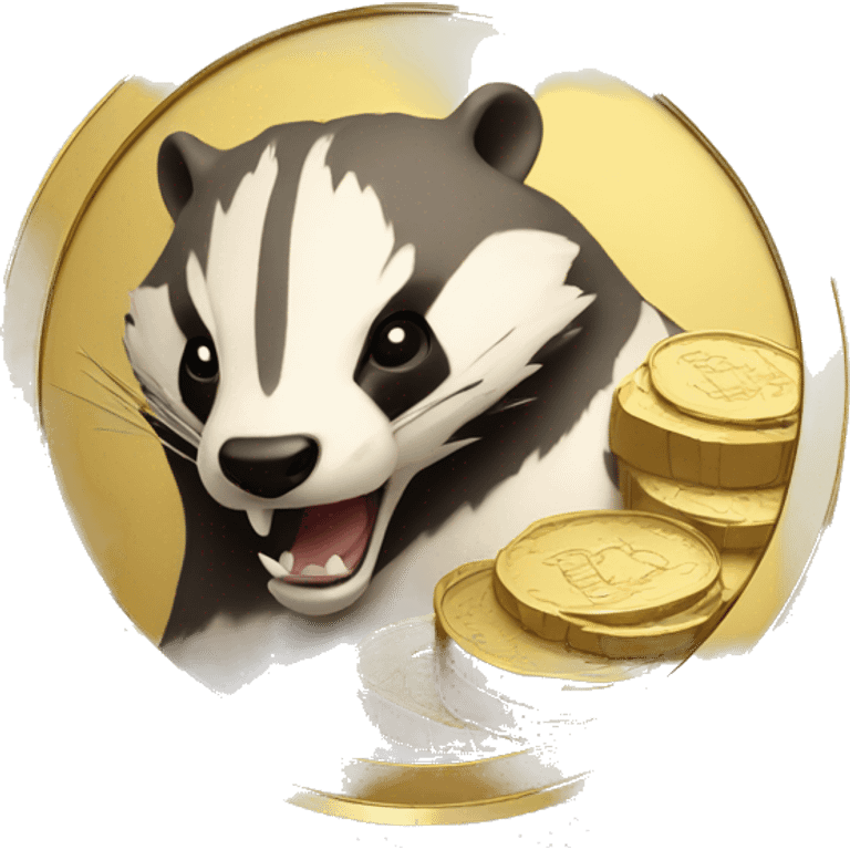 angry badger on a golden coin in gold emoji