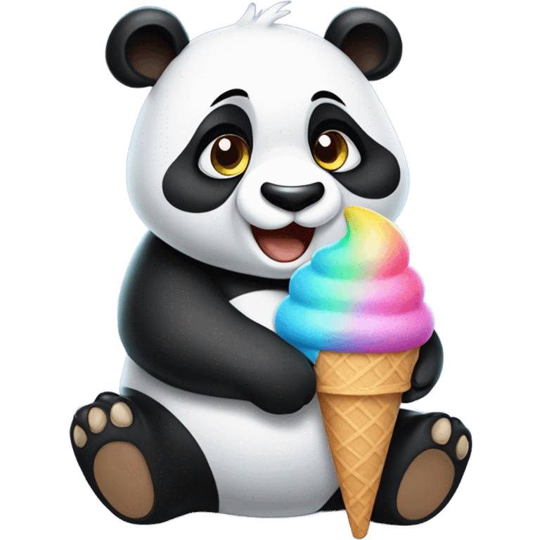 Panda eating ice cream emoji