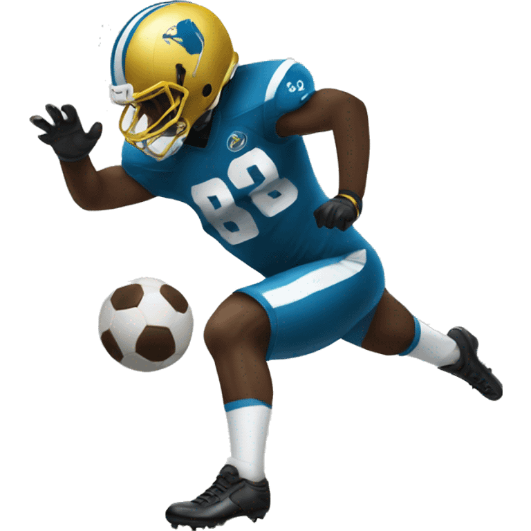 Football player kicks the ball emoji