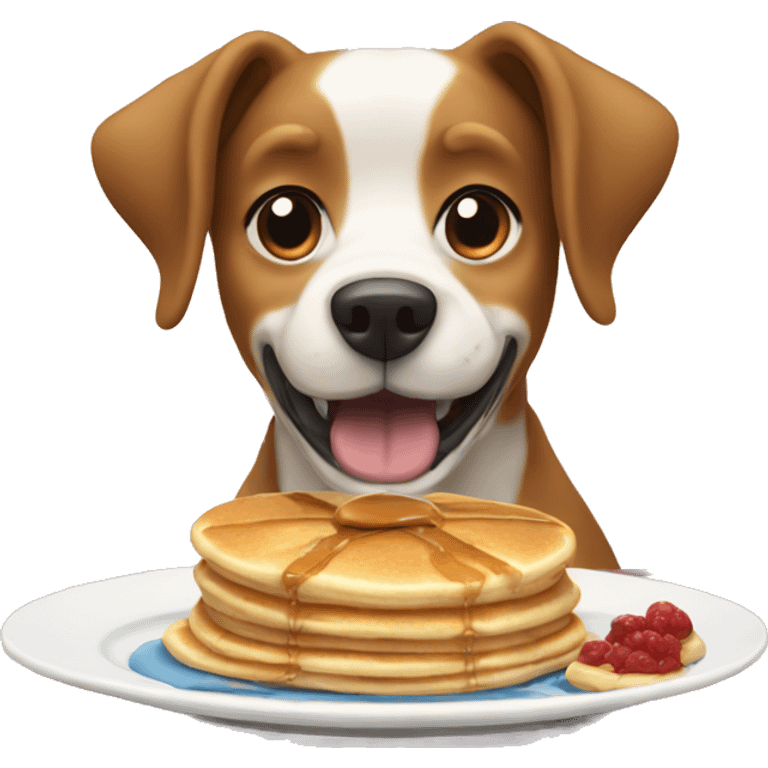 Dog eating pancakes emoji