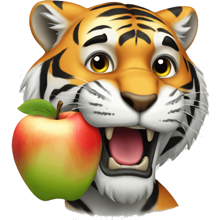 Tiger eating apple emoji