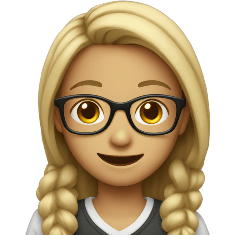 smiling girl with glasses emoji