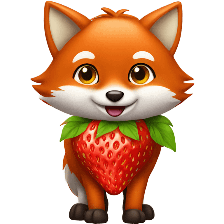 Fox wearing strawberry costume  emoji