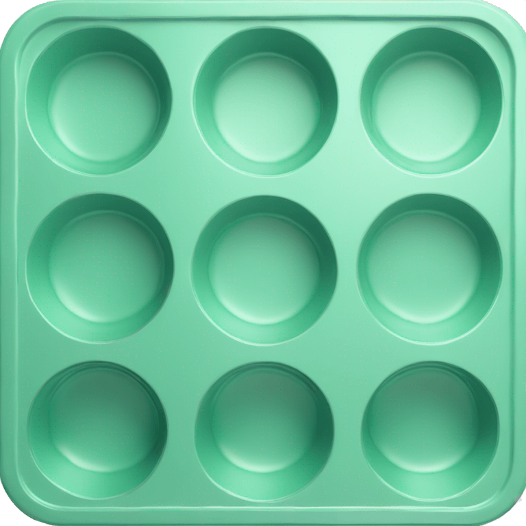 Realistic empty metallic mint green baking pan with handles emoji