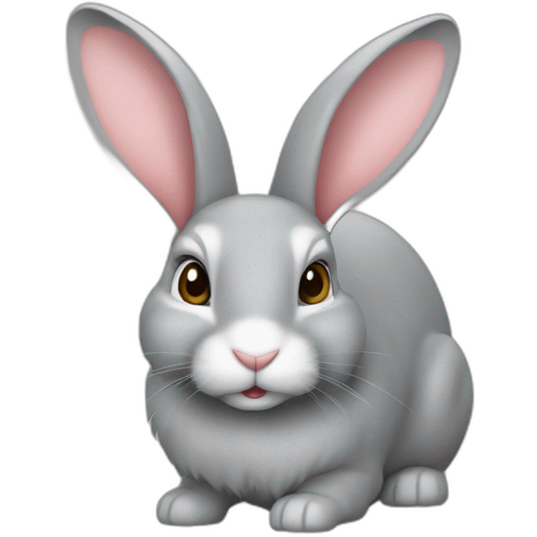 Lapin bélier gris clair emoji