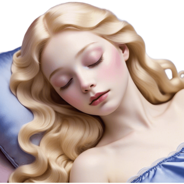 Cinematic Realistic Sleeping Beauty (Aurora) Portrait, with porcelain-like skin featuring a natural rosy flush, illuminated by soft lighting that highlights the gentle contours of her face. Her golden blonde hair flows in soft, detailed waves with subtle highlights that shimmer in the light. Her deep violet-blue eyes radiate warmth and innocence, framed by arched brows and long lashes. With a soft, serene smile, she holds a delicate rose gently in one hand, her other hand resting lightly by her side. She is dressed in her classic pink gown, the fabric rich in texture with delicate folds that catch the light. A golden crown rests atop her head, gleaming with royal refinement. The portrait captures a soft, glowing aura, blending realism with an ethereal sense of beauty and timeless enchantment. emoji