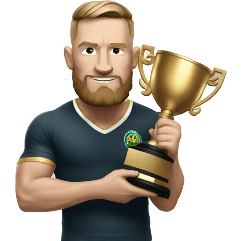 McGregor cartoon character holding a trophy emoji