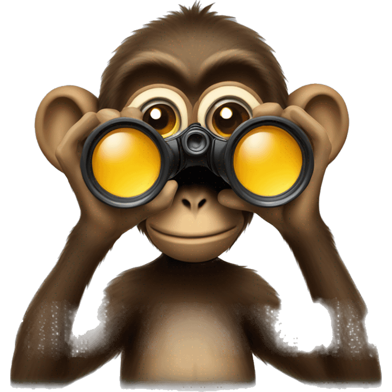 Monkey spying through binoculars emoji