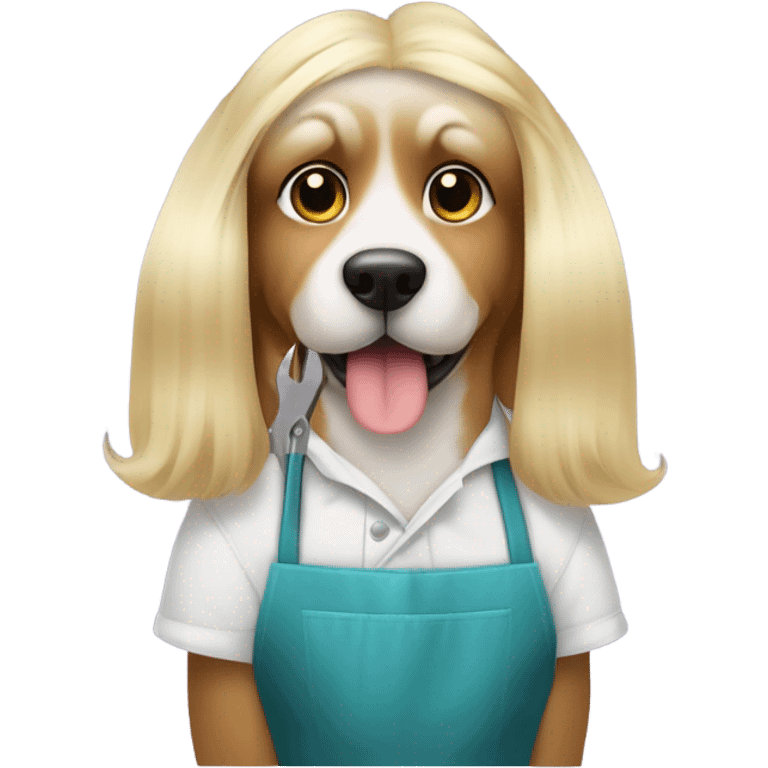 dog groomer with long blonde hair emoji