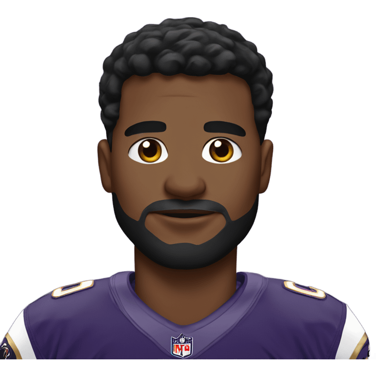 Man wearing Baltimore ravens jersey emoji