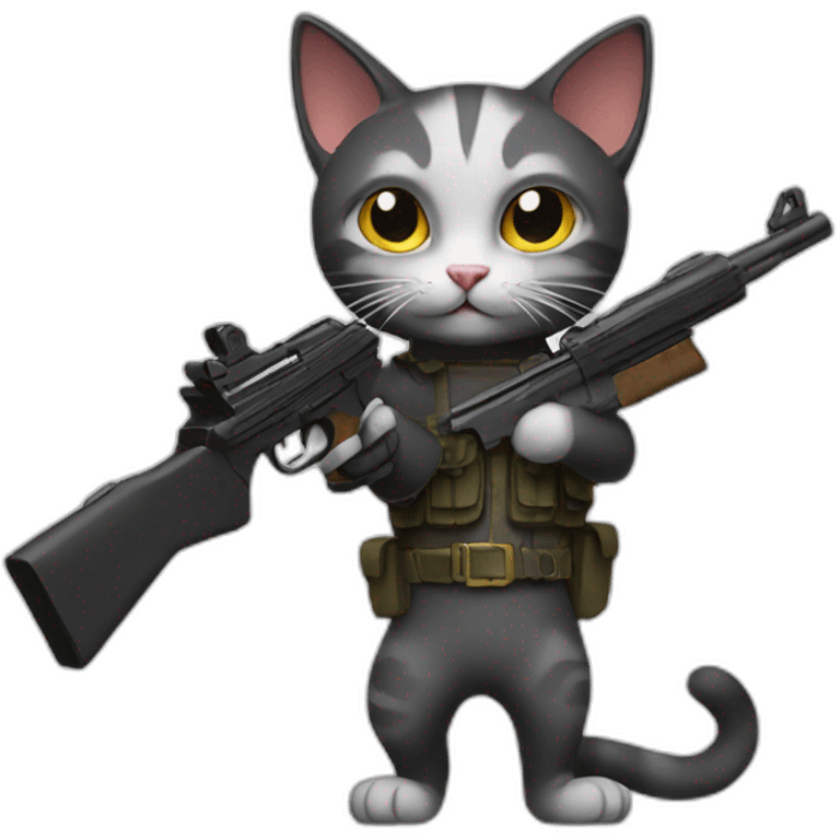 cat with a gun emoji