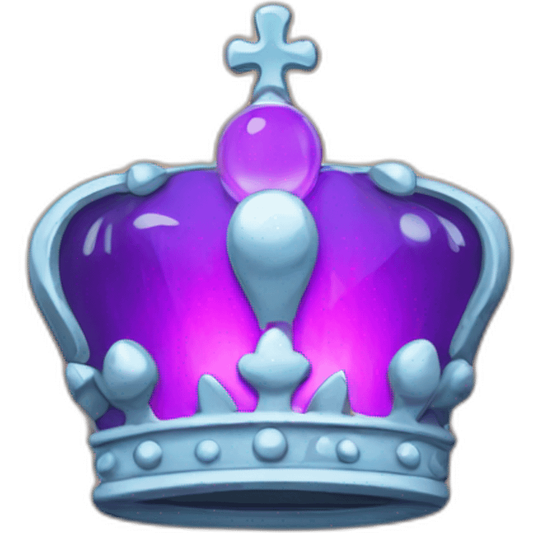 pin badge with crown and glow emoji