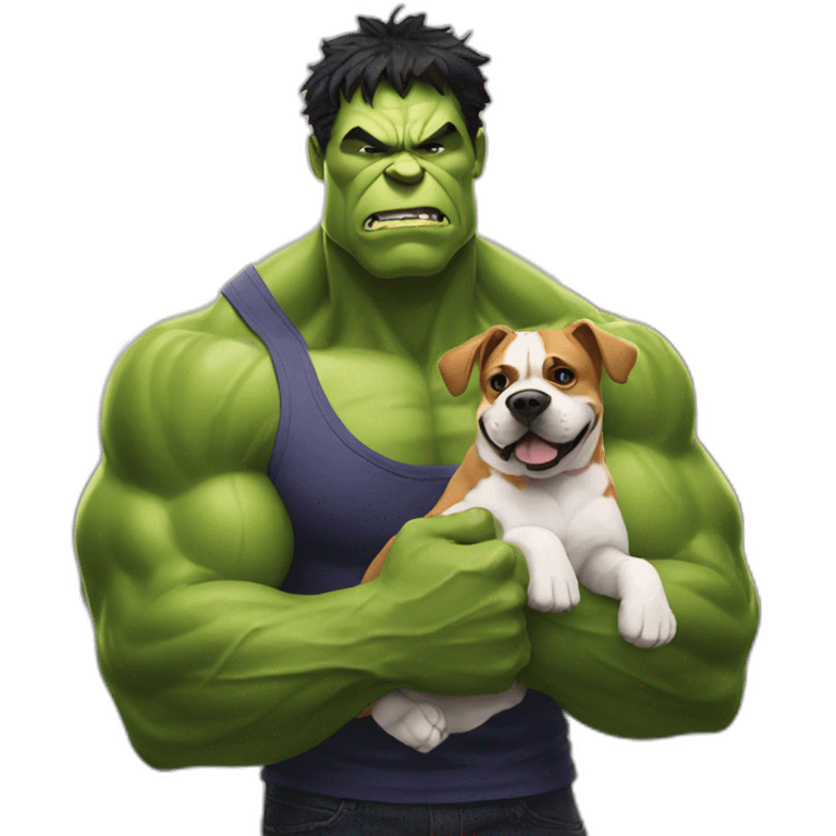 hulk with a dog emoji