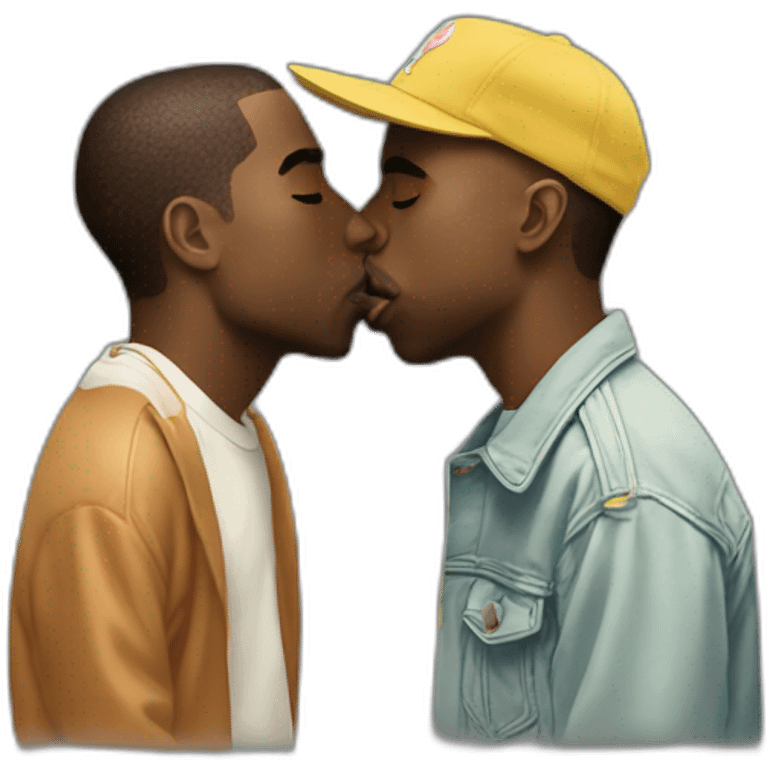 Kanye west kissing Tyler the creator emoji