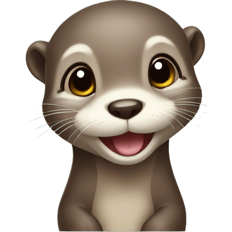 baby otter with a cheeky smile emoji