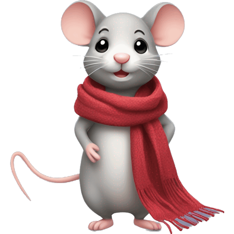 cute mouse with a scarf emoji