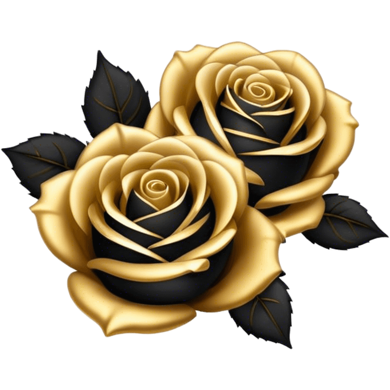 Gold and black roses emoji