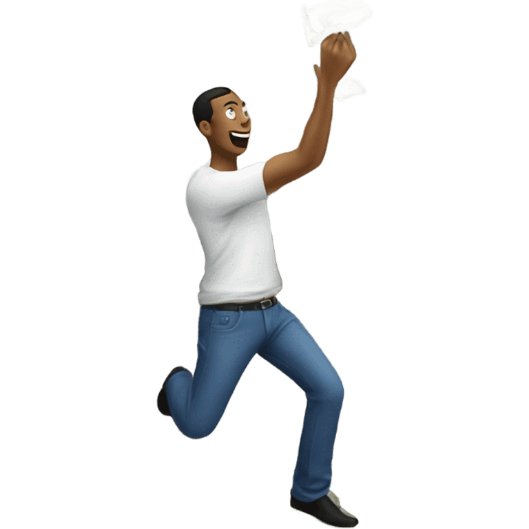 man throwing dollar bills at a house emoji