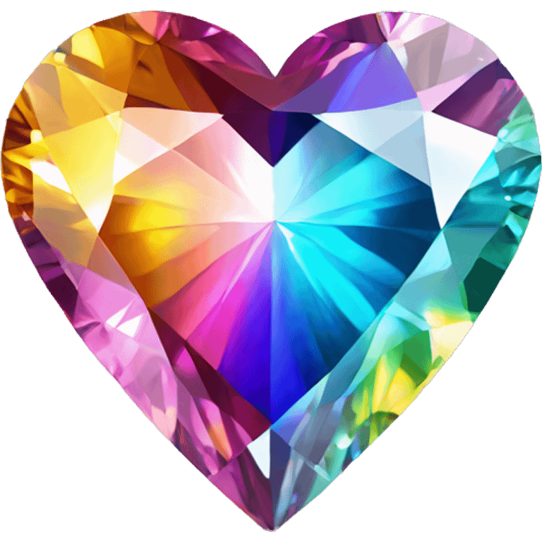 Heart shaped 56-carat rainbow diamond emoji