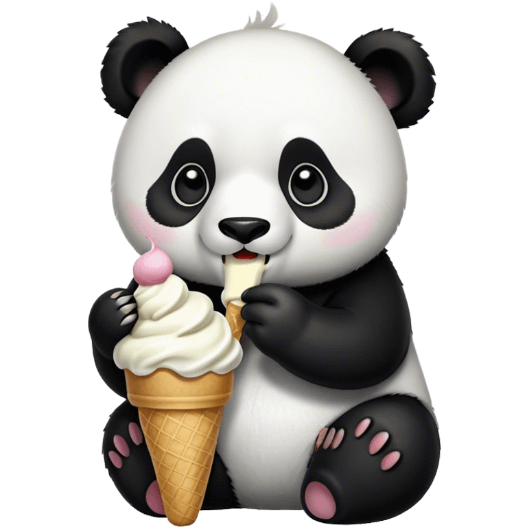 Panda eating ice cream emoji