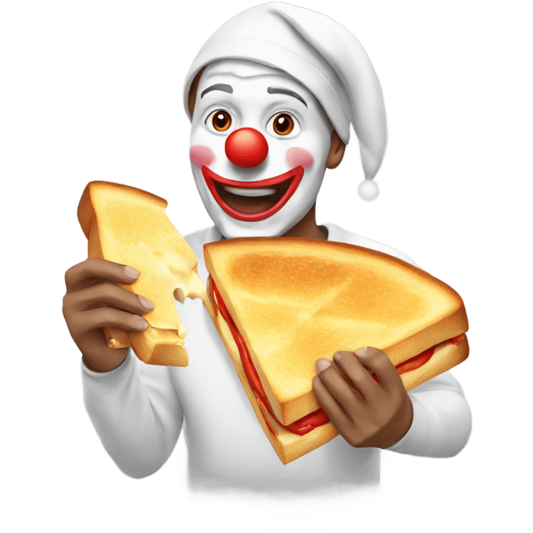 Clown eating a grilled cheese sandwich  emoji