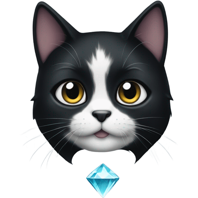 black cat white diamond emoji