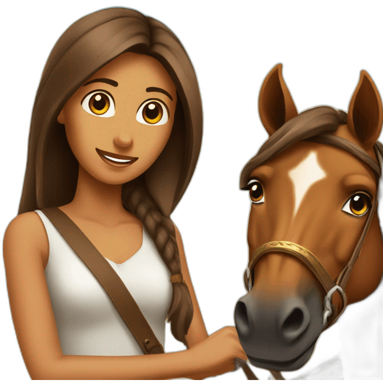 A brown horse was riding from a Egyption girl emoji