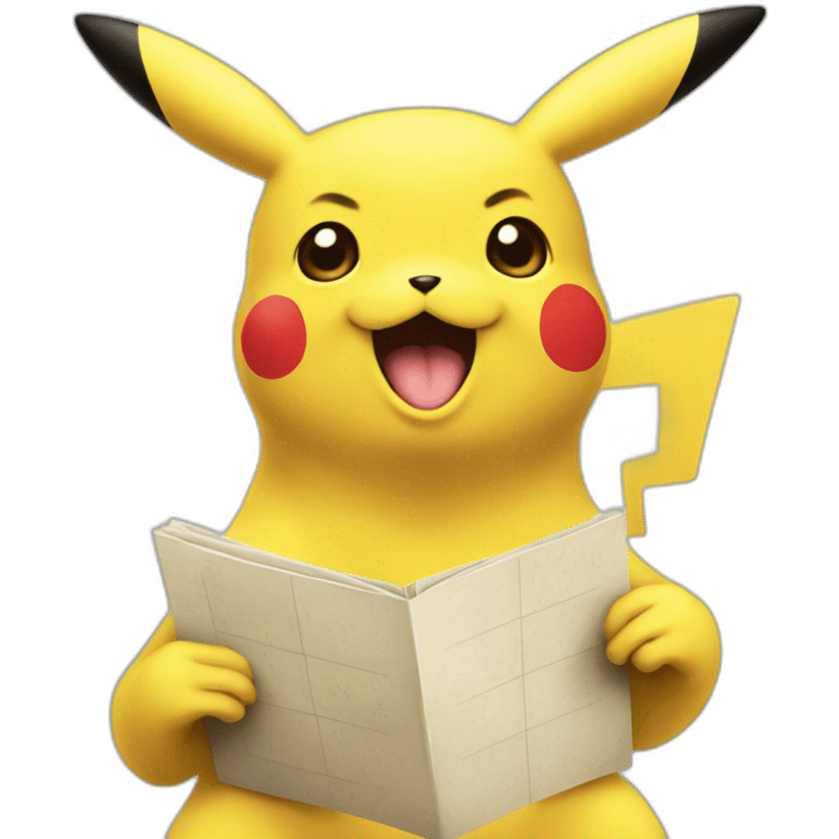 Pikachu jouant au carte emoji