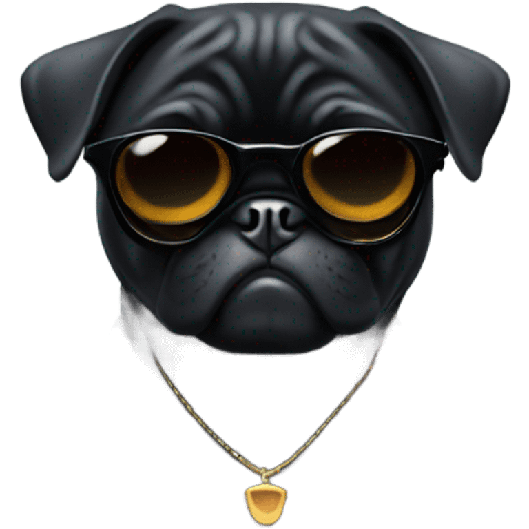 Black pug wearing sunglasses  emoji