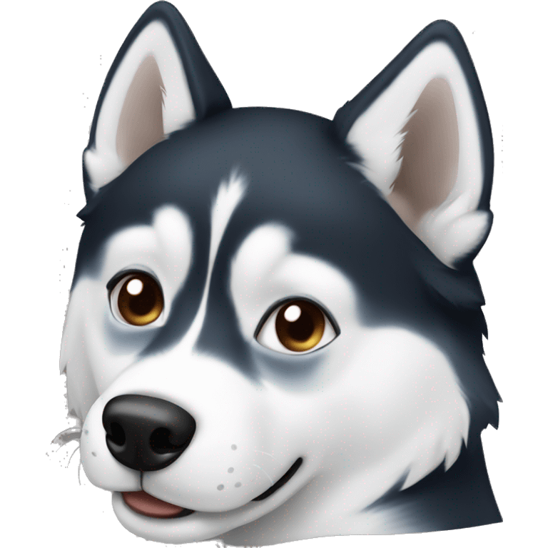 Husky black and white with brown and blue eyes  emoji