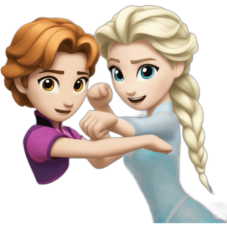 anna and elsa fighting emoji