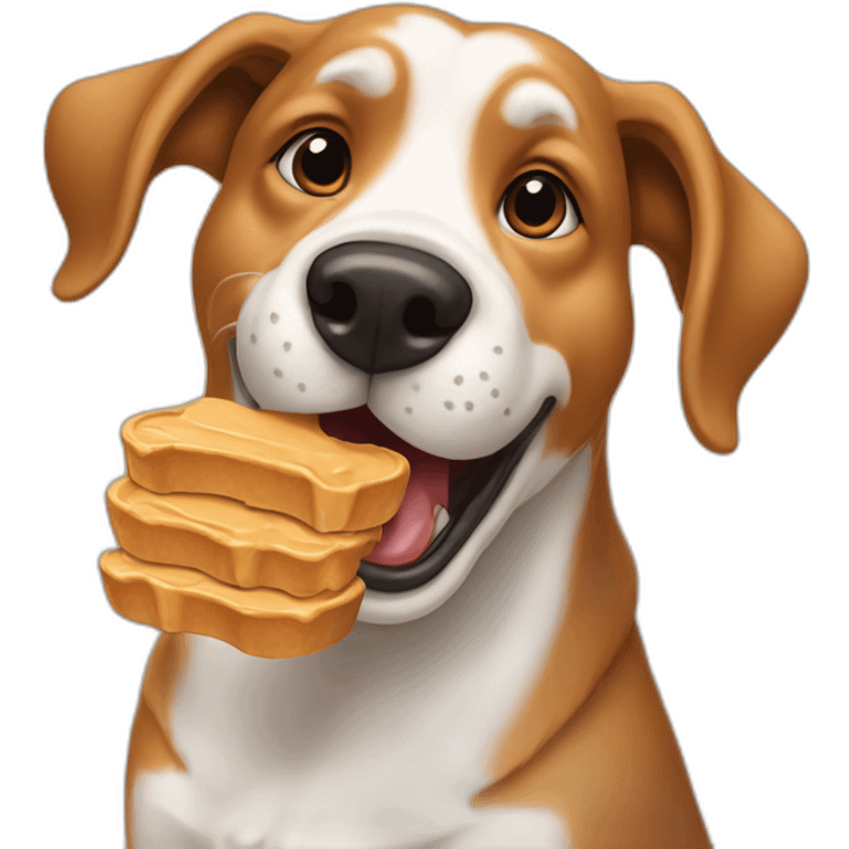 dog licking peanut butter emoji