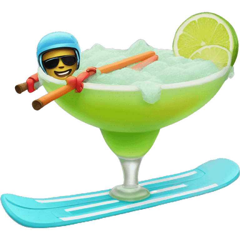 Skiing into a margarita emoji