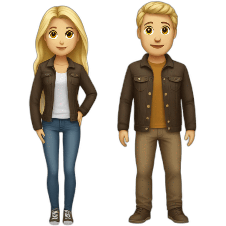 Couple blond et brune emoji