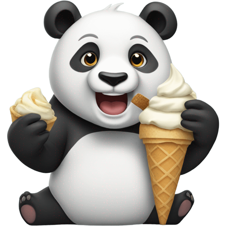 Panda eating ice cream emoji