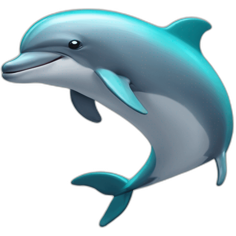 A dolphin who play with his smartphone emoji