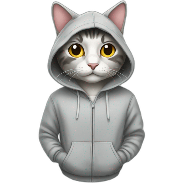 Cat wearing hoodie  emoji