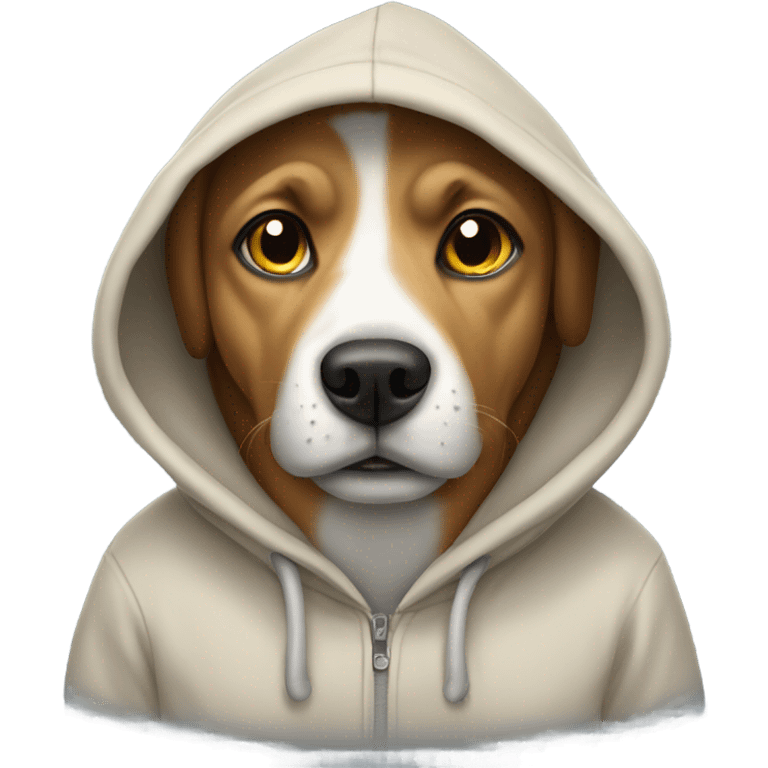 Dog wearing a hoodie emoji