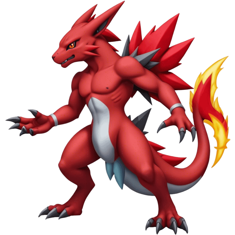 Edgy Cool Beautiful Guilmon-Zoroark full body emoji