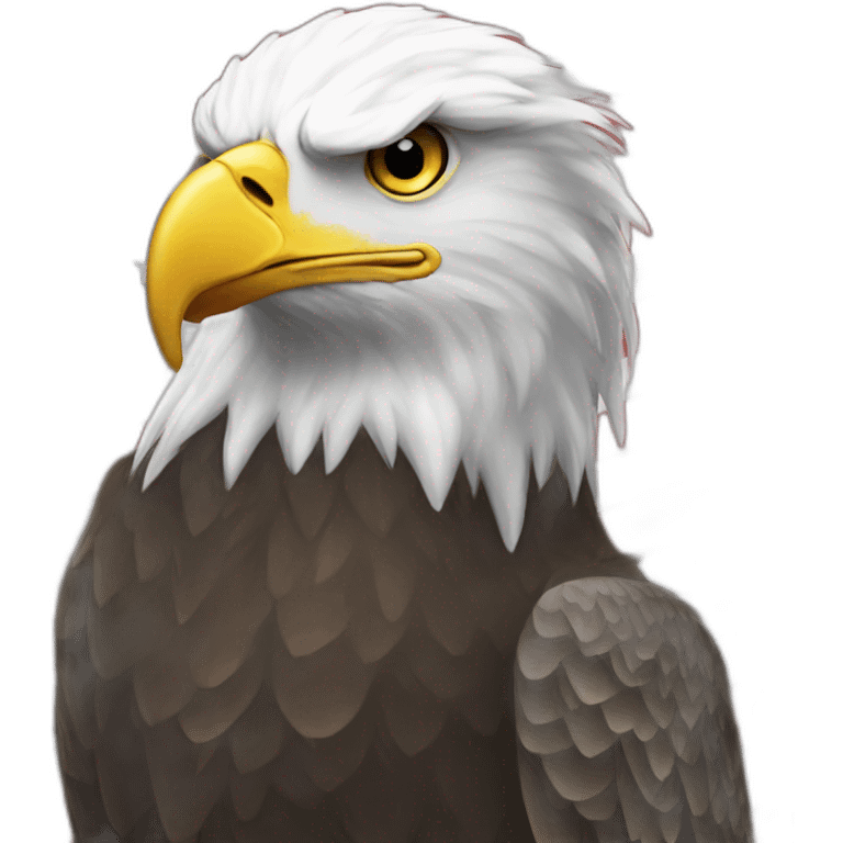 bald eagle infront of american flag emoji