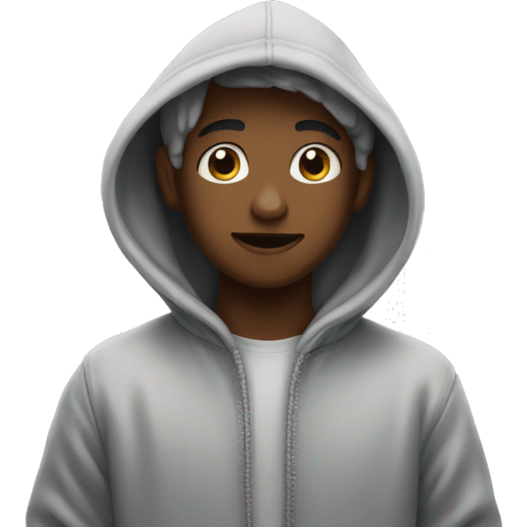 boy in hoodie under sky emoji