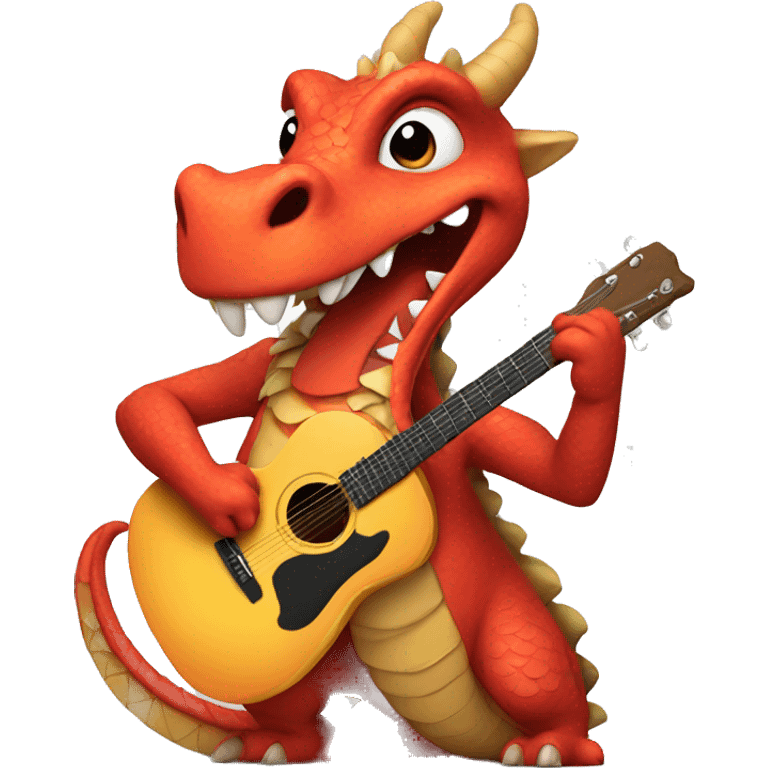 A dragon playing the guitar emoji