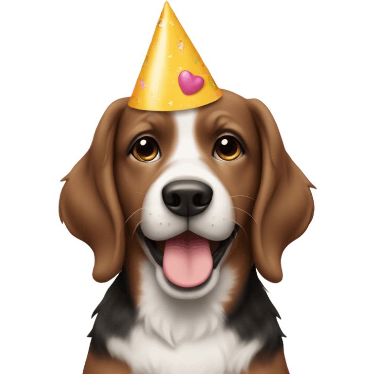 Dog in birthday hat emoji