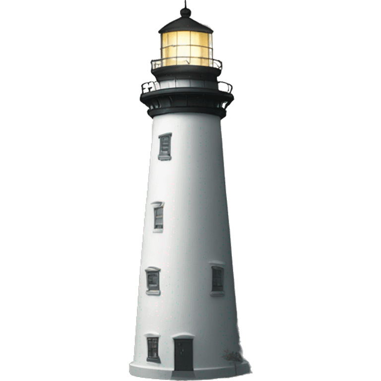 White lighthouse in a tornado emoji