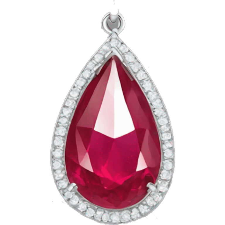 ruby big teardrop pendant falling side emoji