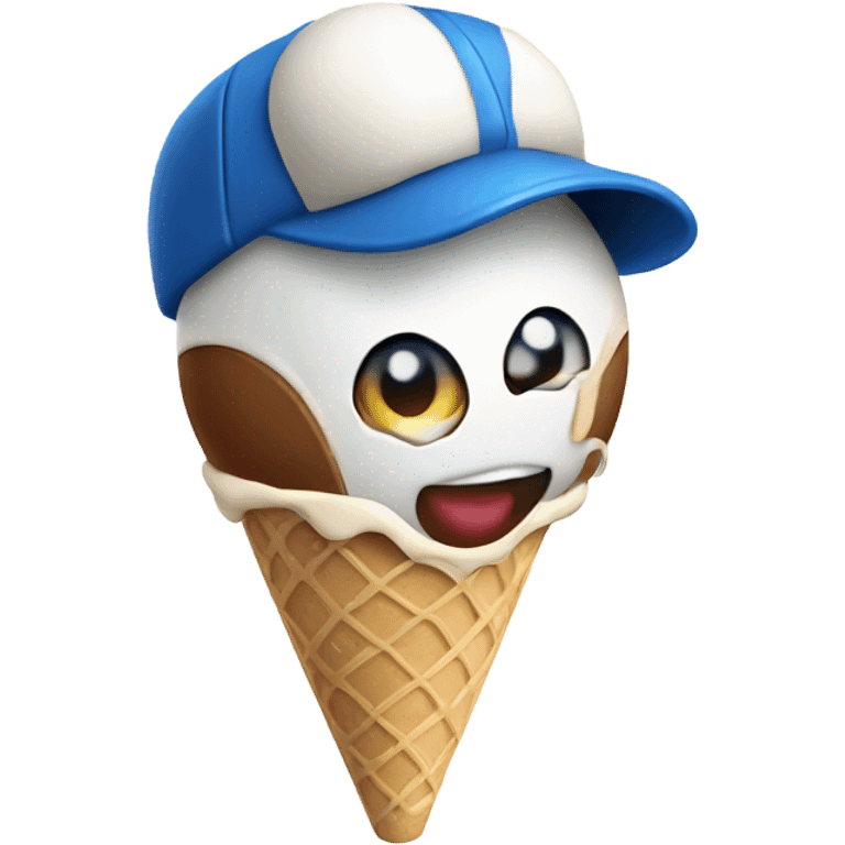 Baseball holding ice cream emoji