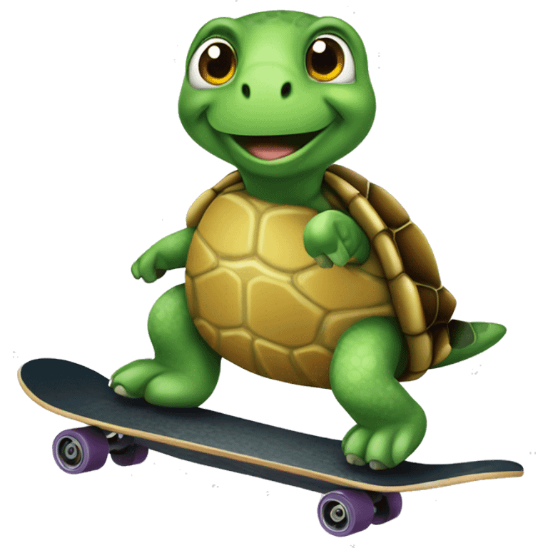 Turtle on skateboard  emoji