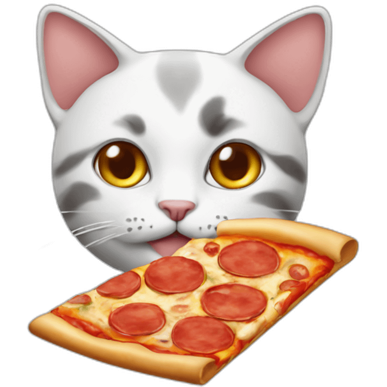 Cat with pizza emoji